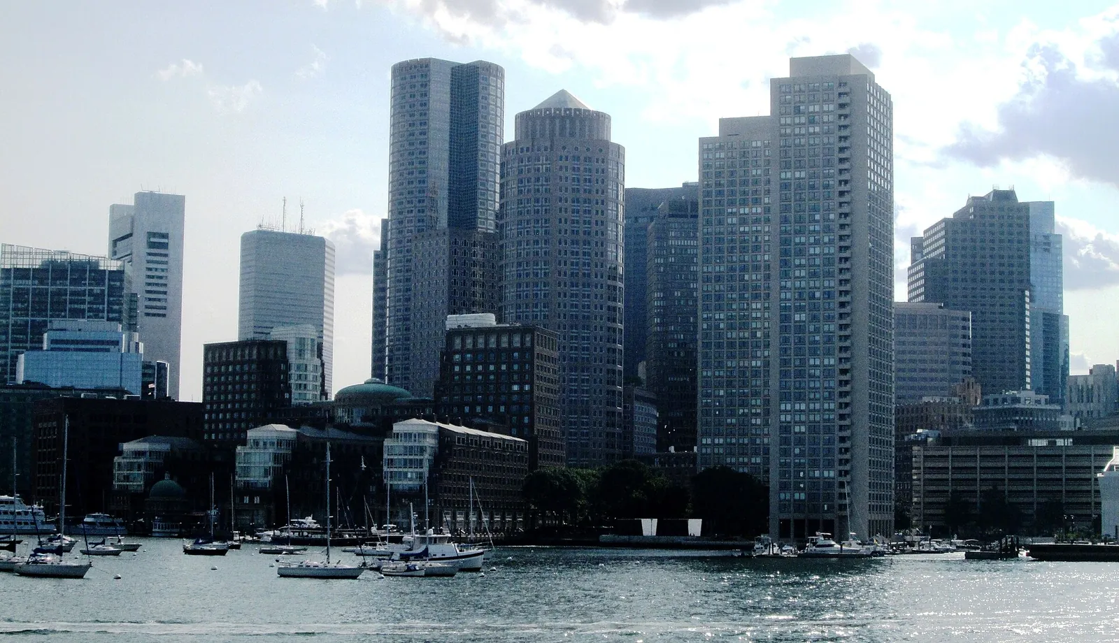 Boston skyline seen from Boston Harbor